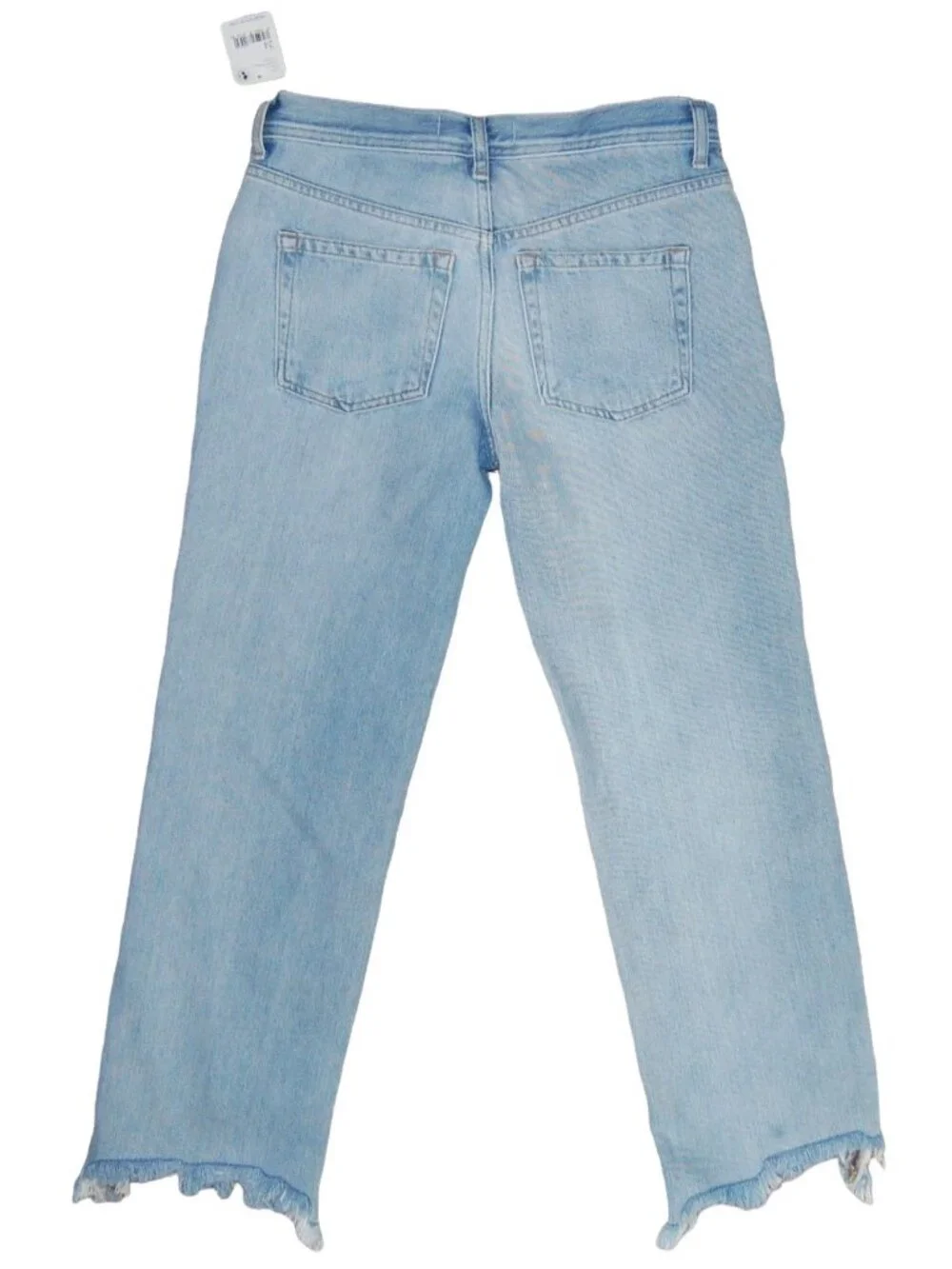 NWT We the Free Maggie Ripped Crop Straight Leg Denim Jeans Light Wash Size 24